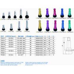 SNAP-IN TUBELESS VALVES, CHROMED (100 PCS)